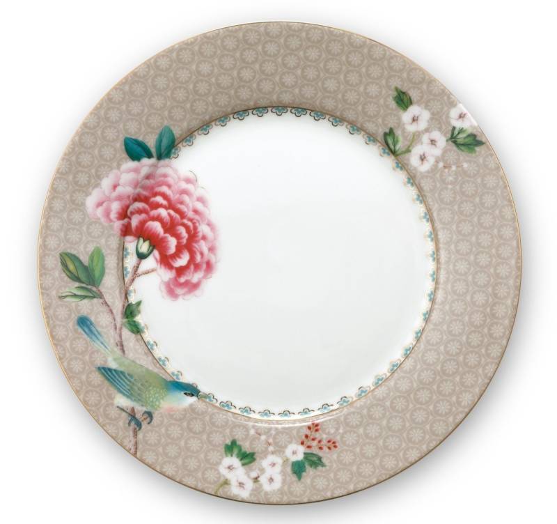 PiP Studio Frühstücksteller Blushing Birds Teller khaki 21 cm, Plate Blushing Birds Khaki 21cm von PiP Studio