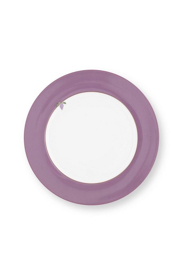 PiP Studio Frühstücksteller Lily&Lotus Frühstücksteller weiss/lila 23cm, Plate Lily&Lotus Uni Lilac 23cm von PiP Studio