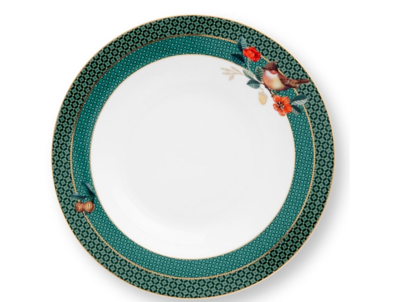 PiP Studio Dessertteller Winter Wonderland Teller tief bird green 21,5 cm von PiP Studio