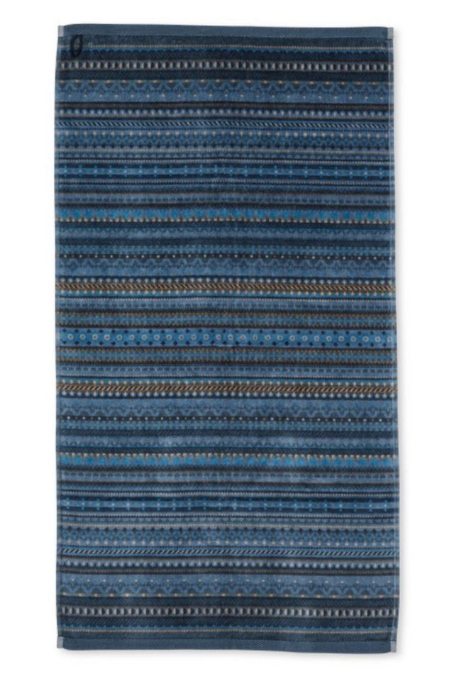 PiP Studio Duschtuch PIP Studio Duschtuch Badetuch Geometric Print Dark Blue 70x140 cm, Frottee (1-St), für Sommer und Winter von PiP Studio