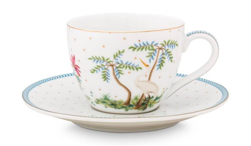 PiP Studio Espressotasse Jolie Dots Gold Espressotasse & Untertasse 0,12 l, Porzellan, Espresso Cup & Saucer Jolie Dots Gold 120ml von PiP Studio