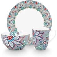 PiP Studio Frühstücks-Geschirrset "Set 3 Frühstücksset Flower Festival", (Set, 3 tlg.), Flower Festival Kollektion von PiP Studio