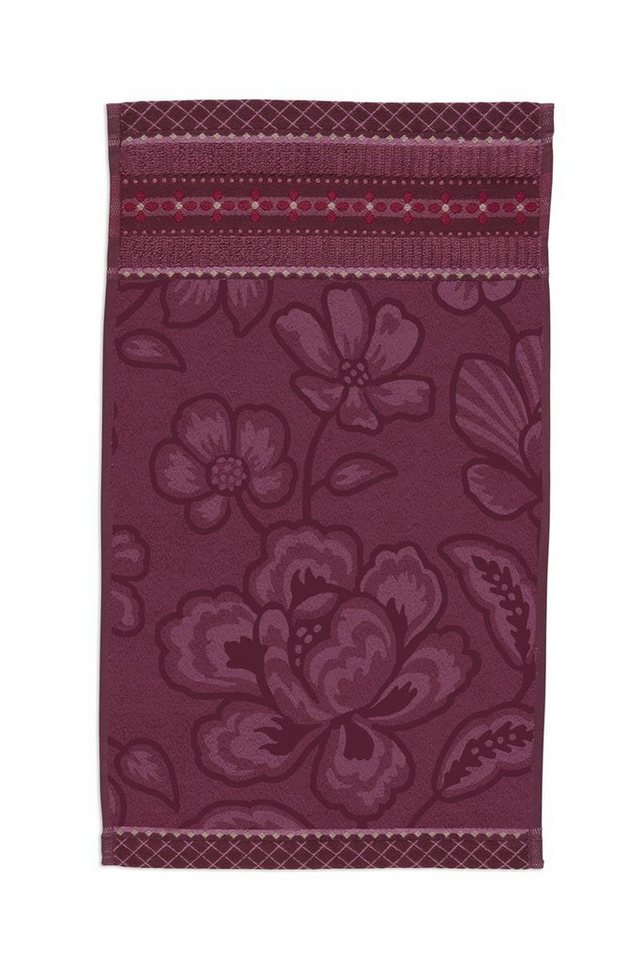 PiP Studio Gästehandtuch Jasmin Jaquard Gästehandtuch dark pink 30x50cm (1 Stück), 100% Baumwolle (325895) von PiP Studio