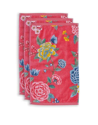 PiP Studio Gästehandtücher Good Evening Coral UV UV 30x50 Set a 3 von Pip Studio