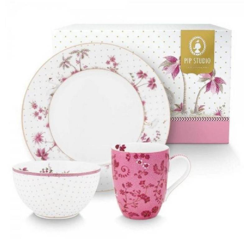 PiP Studio Geschirr-Set Frühstück-Set Jolie Pink (3-teilig) von PiP Studio