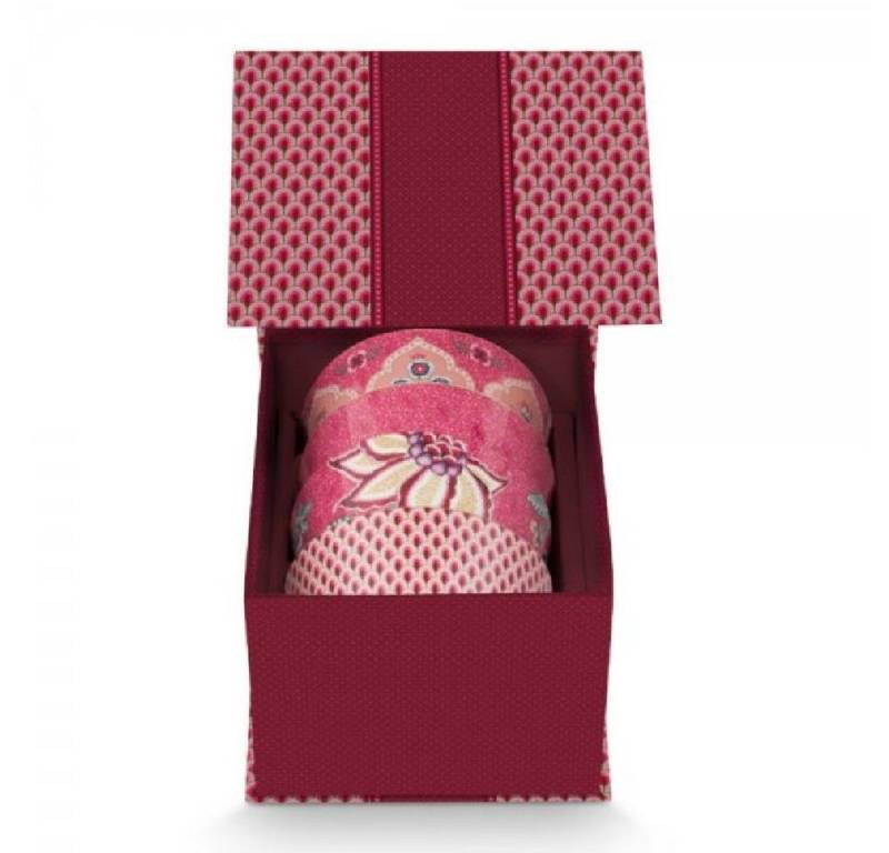PiP Studio Geschirr-Set Schalen Set Giftset Oriental Flower Festival Dark Pink (4-teilig) von PiP Studio