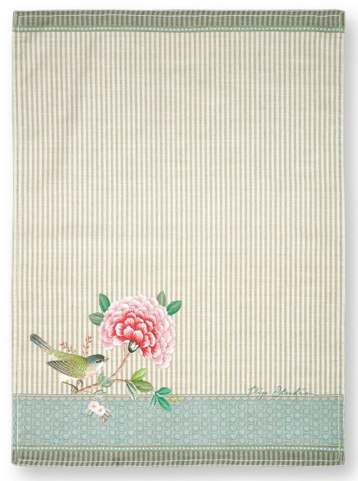 PiP Studio Geschirrtuch Blushing Birds Geschirrtuch Bird Khaki 50 x 70 cm von PiP Studio