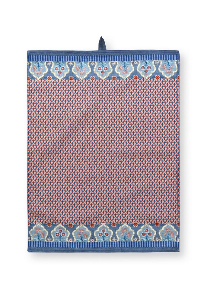 PiP Studio Geschirrtuch Flower Festival Geschirrtuch Blue-rot 50 x 70 cm von PiP Studio
