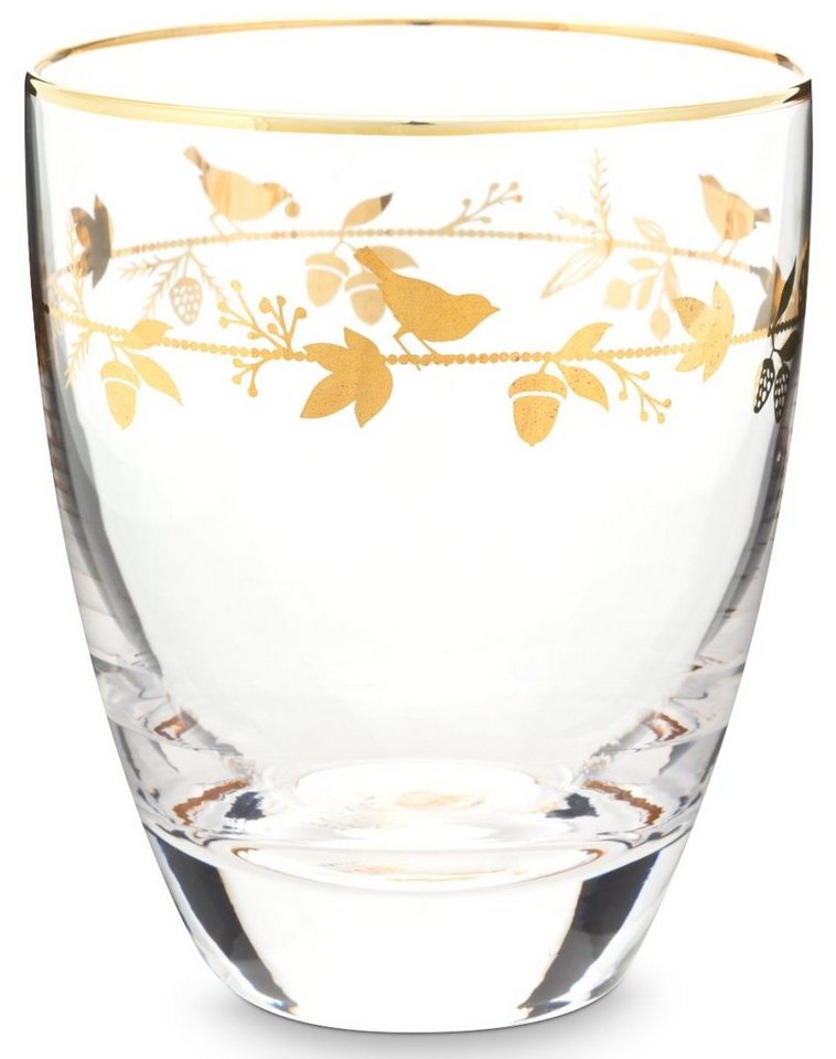 PiP Studio Glas Winter Wonderland Gold Wasserglas 0,36 l, Glas von PiP Studio