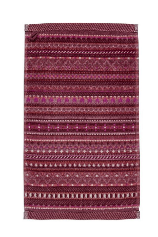PiP Studio Handtuch Geometric Print Handtuch dark pink 55x100cm (1 Stück), 100% Baumwolle (325876) von PiP Studio