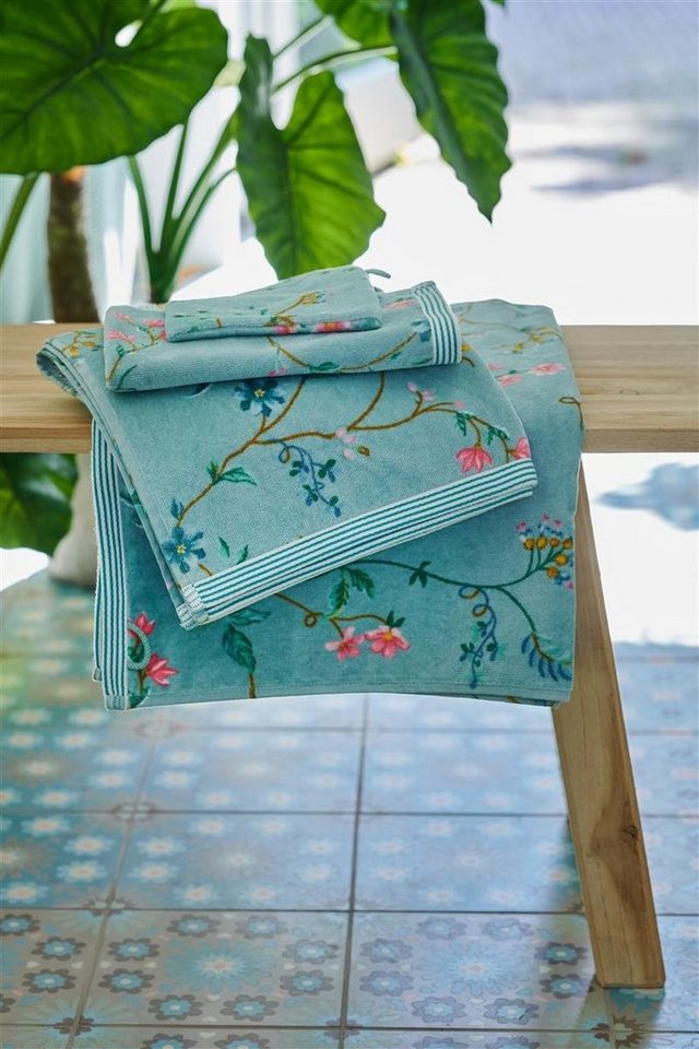 PiP Studio Handtuch Les Fleurs Blue 16X22 Set A 3 Blau 100% Cotton, terry velour, 500, Baumwolle (1-St), Handtuch Frottetuch von PiP Studio