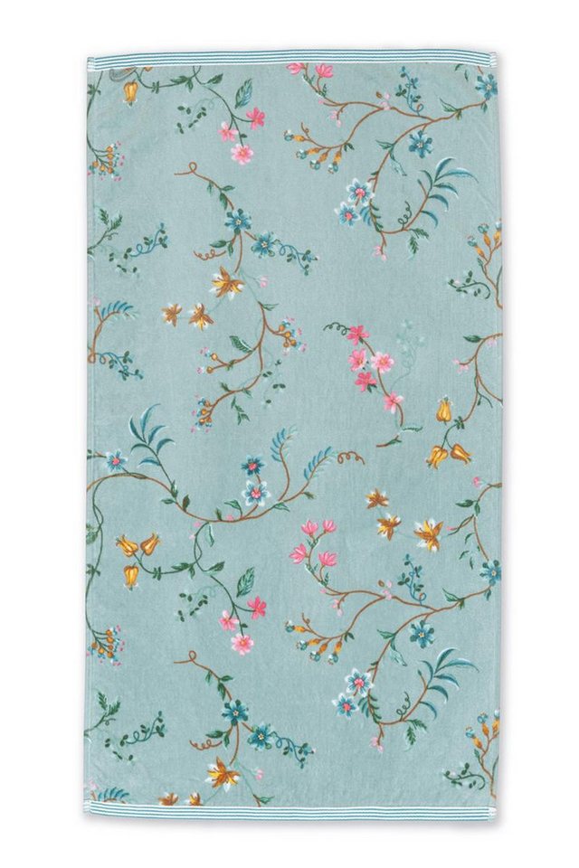 PiP Studio Handtuch o Handtuch Les Fleurs_Blue_UV_UV_55x100 55 x 100 cm Set a 3 Handtücher, Frottier (1-St), Handtuch Frottetuch von PiP Studio