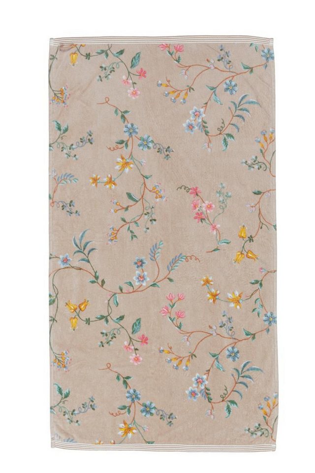 PiP Studio Handtuch Handtuch Les Fleurs_Khaki_UV_UV_55x100 55 x 100 cm Set a 3 Handtücher, Frottier (1-St), Handtuch Frottetuch von PiP Studio