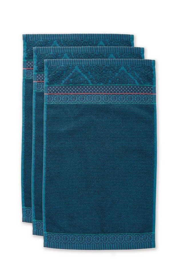 PiP Studio Handtuch Soft Zellige Dark Blue 30X50 Set A 3 Dunkelblau 100% Cotton, terr, Baumwolle (1-St) von PiP Studio