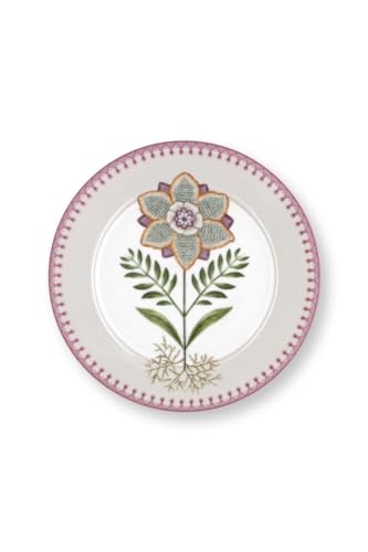 Pip Studio Lily&Lotus Frühstücksteller Weiss/lila 21cm von Pip Studio