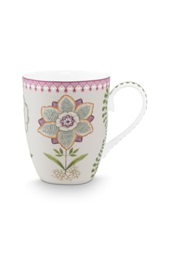 Pip Studio Lily&Lotus Henkelbecher Weiss/Lila 350ml von Pip Studio