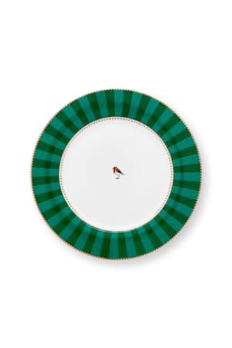 Pip Studio Love Birds Speiseteller Stripes grün 26,5cm von Pip Studio