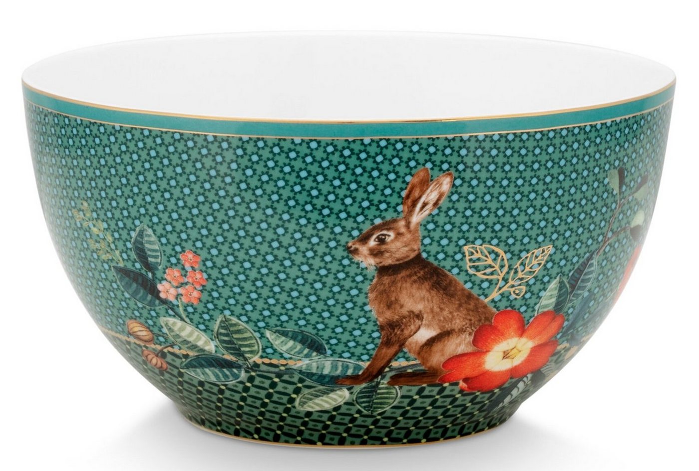 PiP Studio Schale Winter Wonderland Bowl rabbit green 15 cm, Porzellan, (Schüsseln) von PiP Studio