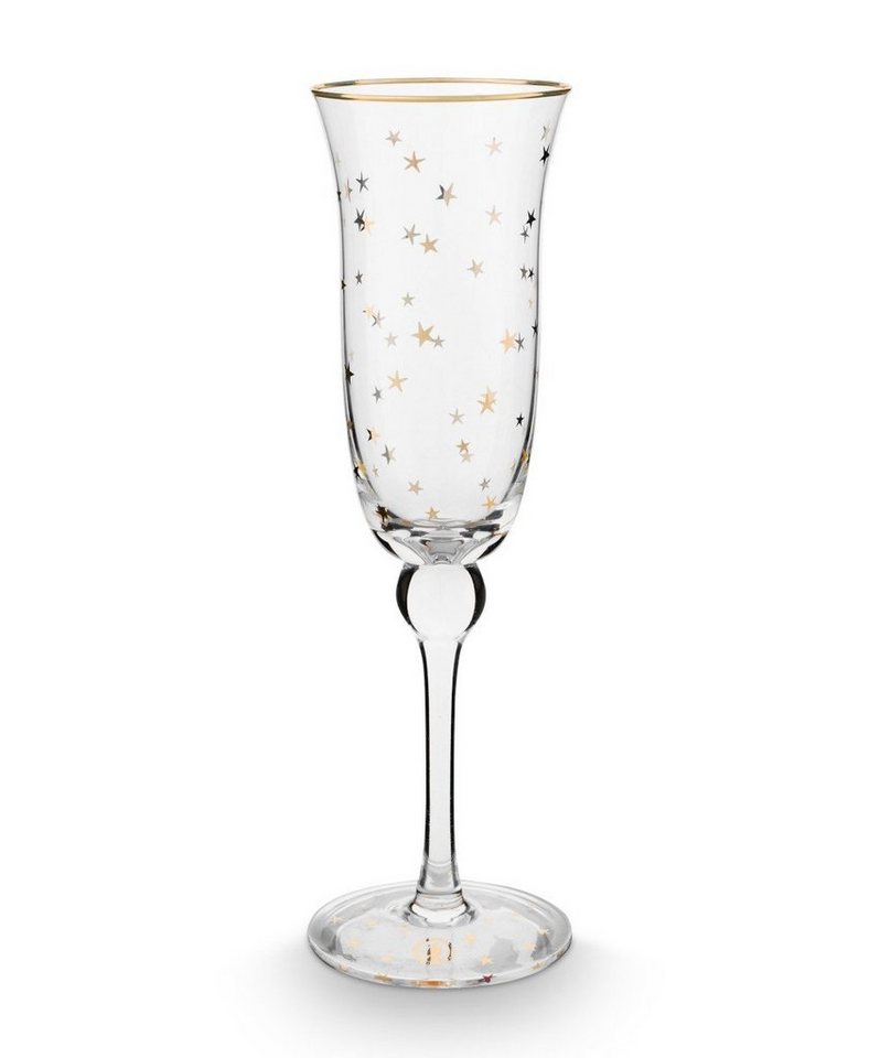 PiP Studio Sektglas Stars Champagnerglas gold 0,22l, Glas von PiP Studio