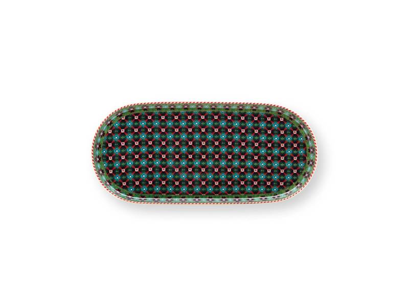 PiP Studio Tablett Berry Blues Milch- und Zuckertablett clover green 25x12cm, Porzellan von PiP Studio