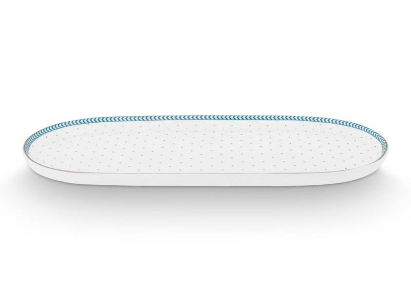 PiP Studio Tablett Jolie Dots Gold Milch- und Zuckertablett 25x12cm, Porzellan von PiP Studio