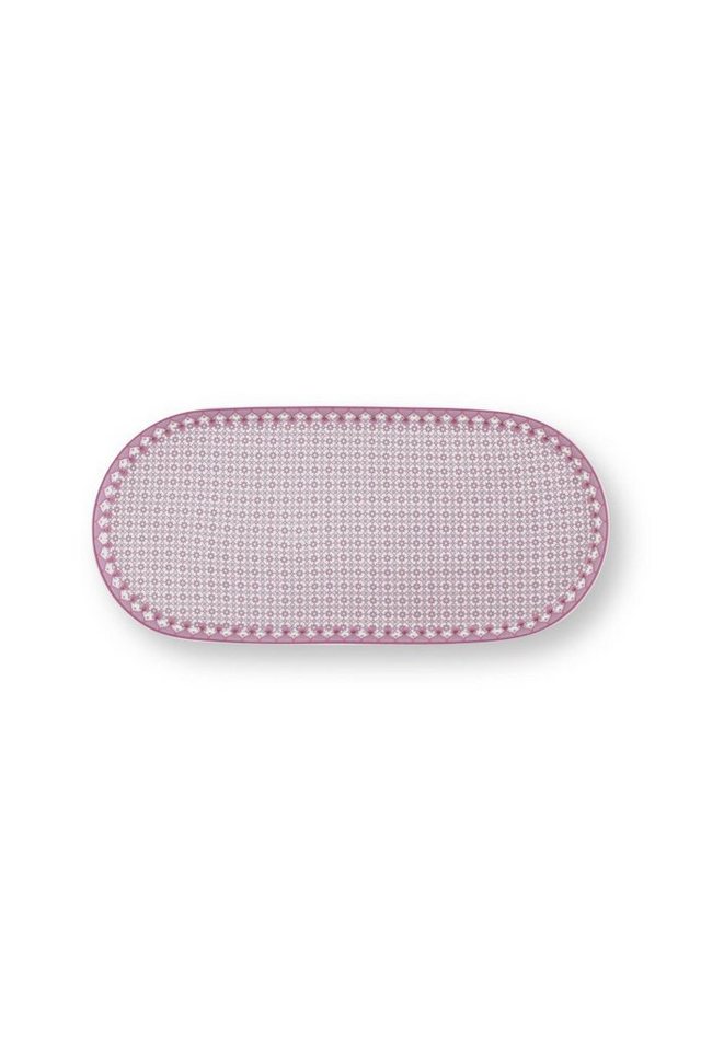 PiP Studio Servierplatte Lily&Lotus Beilagenplatte 25cm lila, Porcelain, (Beilagenplatten), Plate Sugar & Creamer Lily&Lotus Tiles Lilac 25x12cm von PiP Studio