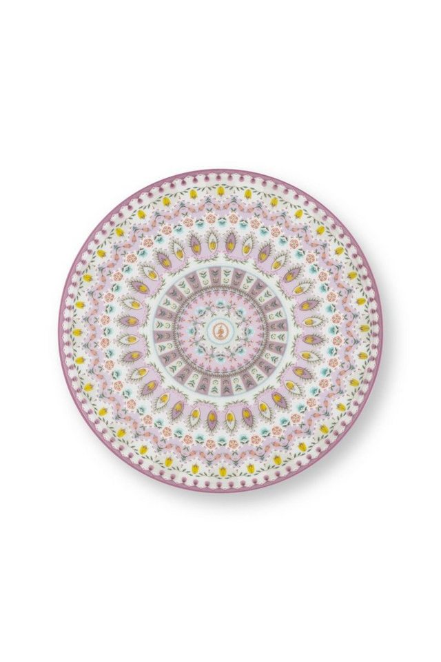 PiP Studio Tortenplatte Lily&Lotus Tortenplatte klein lila bunt 21cm, Porcelain, (Tortenplatten), Mini Cake Tray Lily&Lotus Moon Delight Multi 21cm von PiP Studio