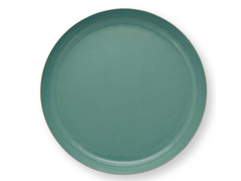 PiP Studio Tablett Tablett emailliert Green 40 cm, Aluminium, Tray Enamelled Green 40cm von PiP Studio