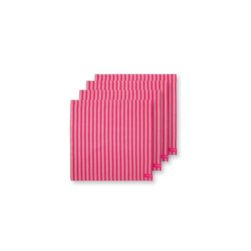 Pip Studio Set/4 Napkins Stripes Pink 40x40cm von Pip Studio