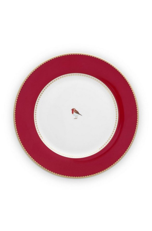 PiP Studio Speiseteller Love Birds Speiseteller rot 26,5cm, Plate Love Birds Red 26.5cm von PiP Studio
