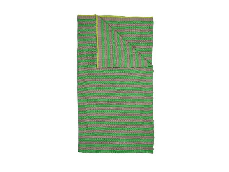 PiP Studio Tagesdecke Bonsoir Stripe Tagesdecke gestrickt Throw green 130x170cm (1Stück) von PiP Studio