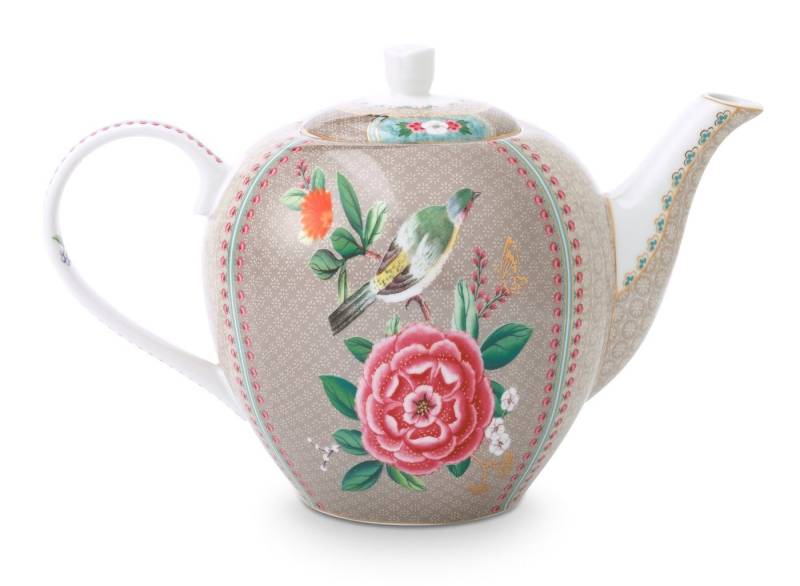 PiP Studio Teekanne Blushing Birds Teekanne large khaki 1,6 l, Tea Pot Large Blushing Birds Khaki 1.6ltr von PiP Studio