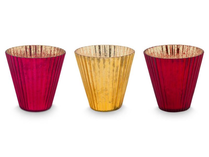 PiP Studio Teelichthalter Love Birds Teelichthalter Glas rot 3er Set von PiP Studio