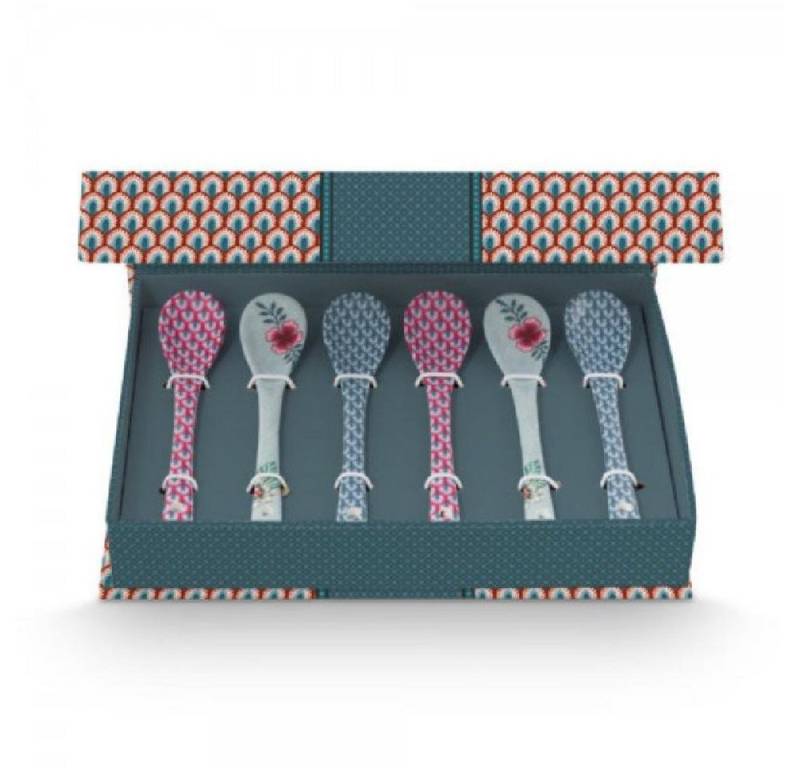 PiP Studio Teelöffel Teelöffel Set Giftset Oriental Flower Festival Porzellan Hellblau (6-t von PiP Studio