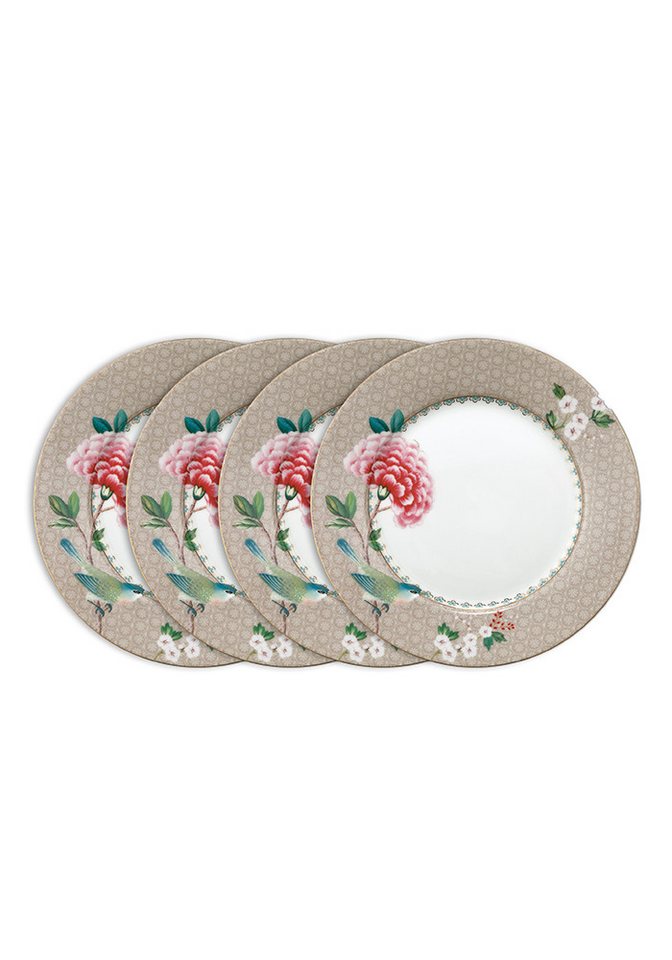 PiP Studio Teller-Set Frühstücksteller Blushing Birds, Ø 21 cm (4-tlg), 4 Personen, Porzellan, Blushing Birds Kollektion, Teller im 4er Set von PiP Studio