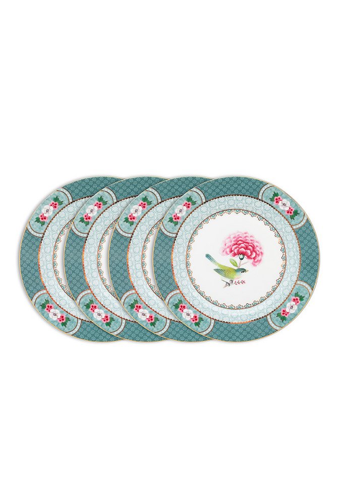 PiP Studio Teller-Set Kuchen-Teller Blushing Birds, Ø 17 cm (4-tlg), 4 Personen, Porzellan, Frühstücksteller im 4er Set von PiP Studio