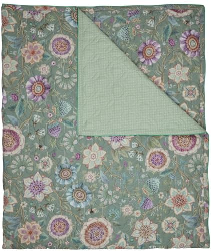 PiP Studio Viva Las Flores Quilt Farbe Green Größe 270x260 Tagesdecke Steppdecke Blumen von PiP Studio