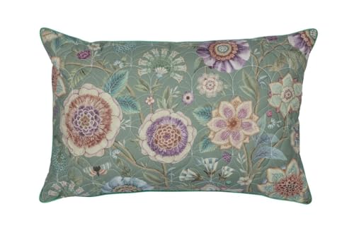 PiP Studio Viva Las Flores Quilted Zierkissen Farbe Green Größe 45x70 Cushion Wendedesign Blumen von PiP Studio