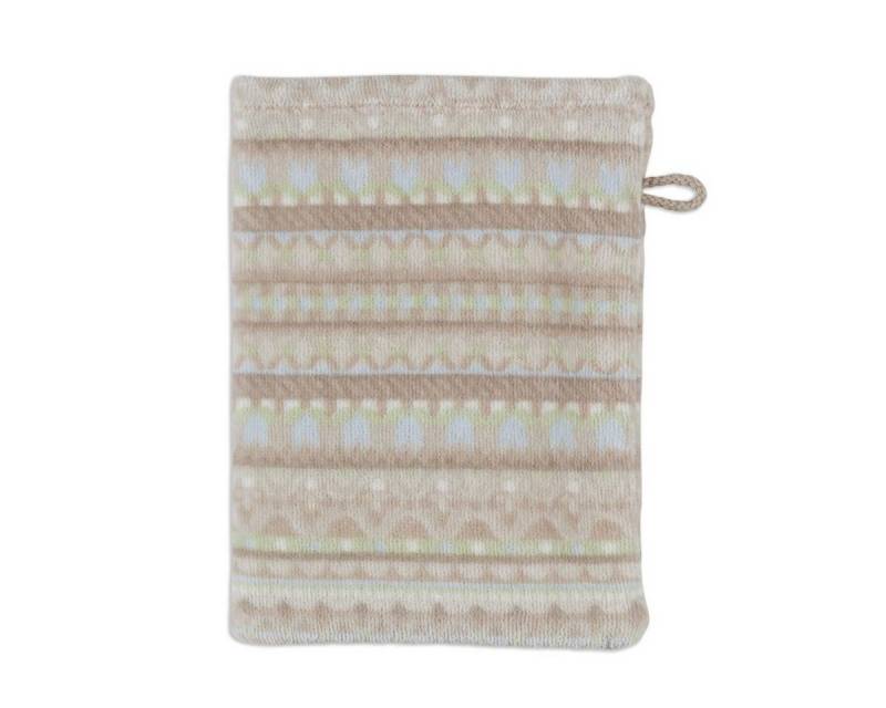 PiP Studio Waschhandschuh Geometric Print Waschhandschuh sand 16x22cm (1 Stück), 100% Baumwolle (325882) von PiP Studio