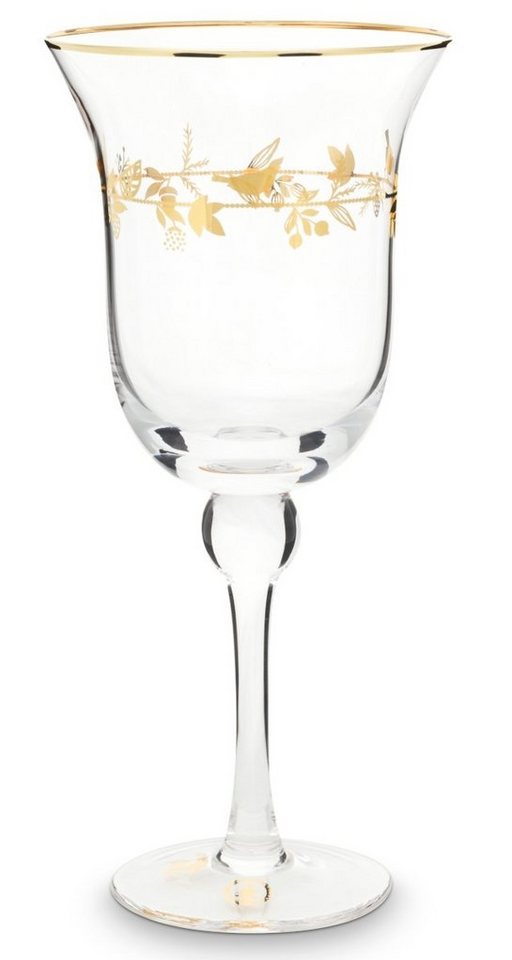 PiP Studio Weinglas Winter Wonderland Gold Weinglas 0,36 l, Glas, Wine Glass Winter Wonderland Gold 360ml von PiP Studio