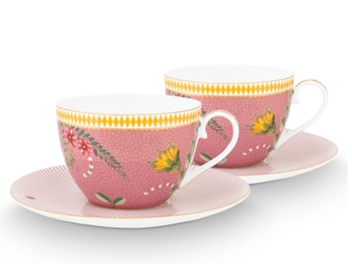 PiP Studio 51004135 La Majorelle Tasse mit Untertasse pink 0,28 l Set2 (1 Set) von PiP Studio