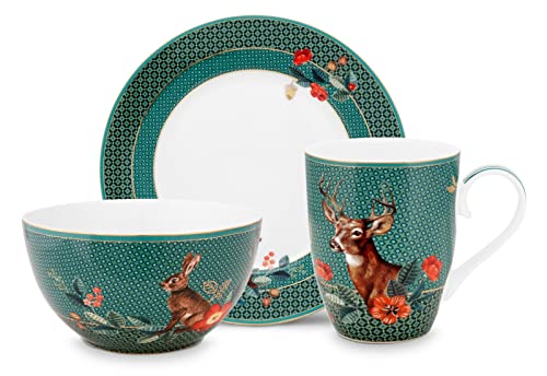 PIP STUDIO 51020165 Winter Wonderland Frühstücksset Green Set3 von Pip Studio