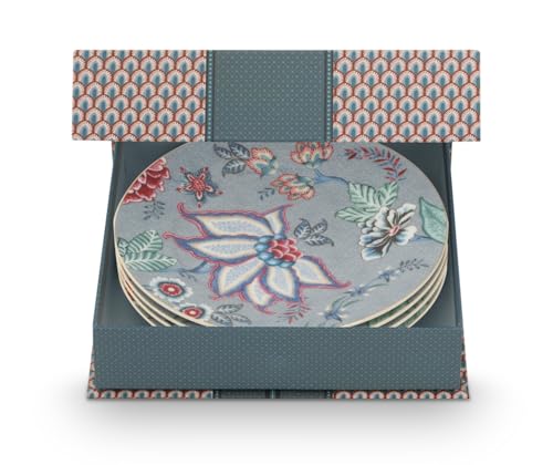 Pip Studio Flower Festival Gebäckteller Light Blue 17cm Set4 von Pip Studio
