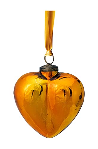 PIP STUDIO 51099212 Ornament Glass Baumanhänger Heart Yellow 12,5 cm (1 Stück) von Pip Studio