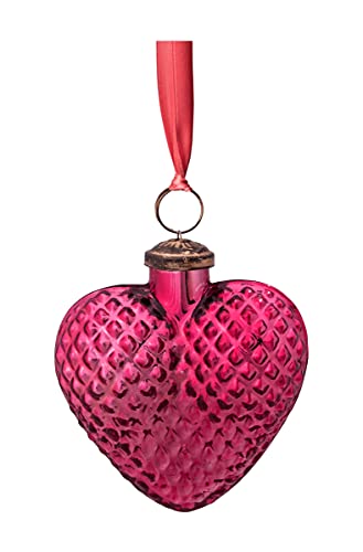 PiP Studio 51099213 Ornament Glass Baumanhänger Heart Pink 10 cm (1 Stück) von PiP Studio