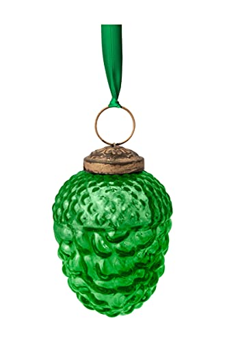 PIP STUDIO 51099209 Ornament Glass Baumanhänger Pine Cone Green 7,5 cm (1 Stück) von PIP STUDIO