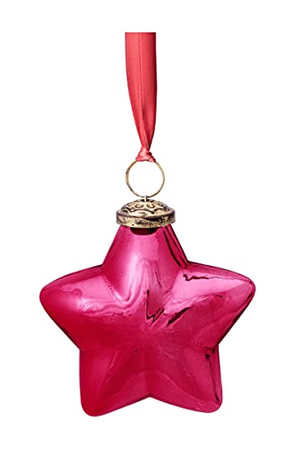PiP Studio 51099207 Ornament Glass Baumanhänger Star pink 10 cm (1 Stück) von PiP Studio