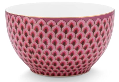 PiP Studio 5100319 Flower Festival scallop Bowl dark pink 9,5 cm (1 Stück) von PiP Studio