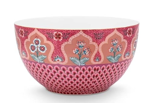 PiP Studio 51003196 Flower Festival scallop deco Bowl dark pink 18 cm (1 Stück) von PiP Studio