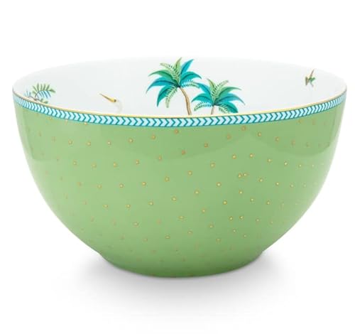 PIP STUDIO 51003182 Jolie Gold Dots Green Bowl 15 cm (1 Stück) von Pip Studio